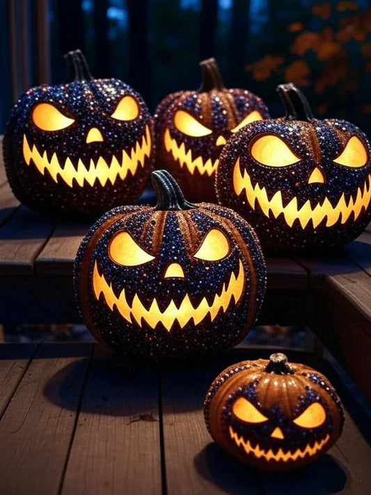 Sparkle Up Your Spooky: Gem-Enhanced Halloween Pumpkins!
