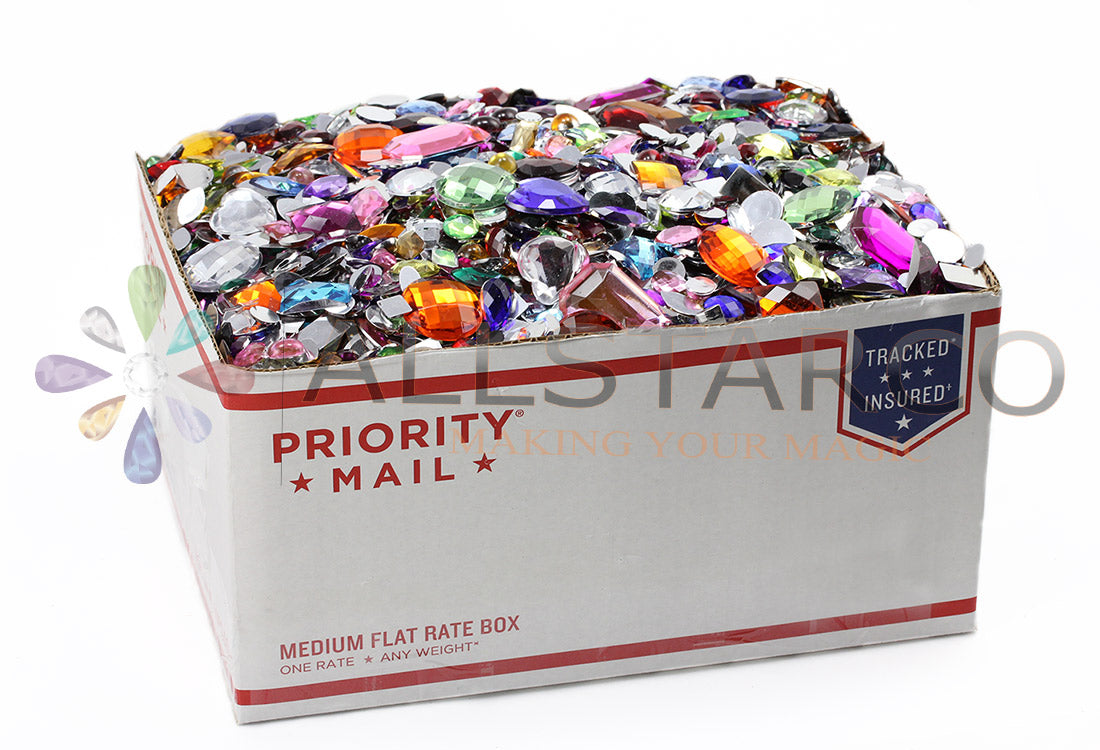 Approvisionnement à vie de Gemmes à dos plat, strass et cabochons de plus de 10 lb