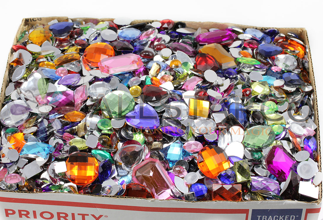 Approvisionnement à vie de Gemmes à dos plat, strass et cabochons de plus de 10 lb