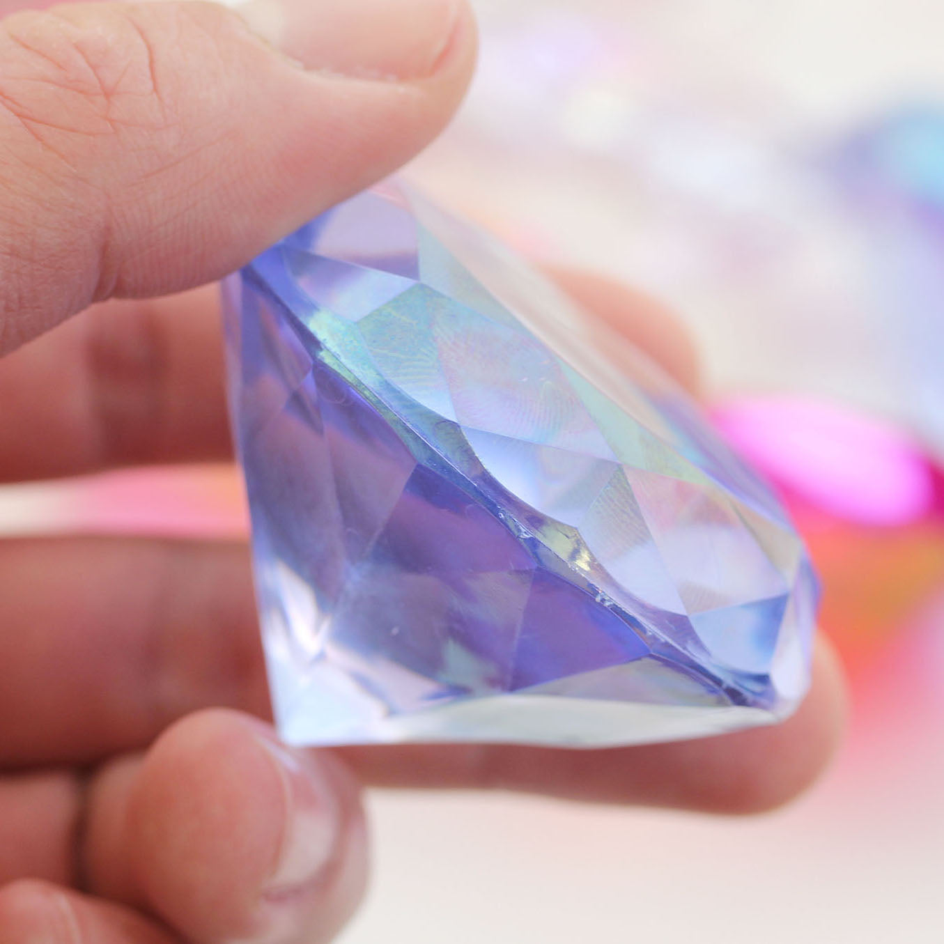 round blue ab extra large huge big jumbo acrylic diamonds wedding plastic décor gems confetti table scatter aquarium jewels stones iridescent party stones special occasions bridal showers sparkling decorations vase fillers centerpieces dazzle accent floral arrangements point back gemstones allstarco diy crafts crafting