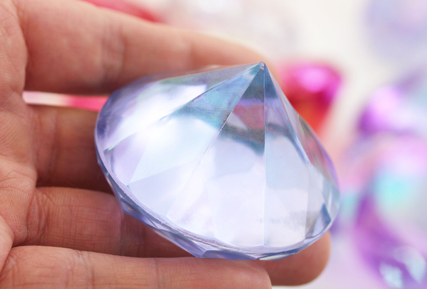 round blue ab extra large huge big jumbo acrylic diamonds wedding plastic décor gems confetti table scatter aquarium jewels stones iridescent party stones special occasions bridal showers sparkling decorations vase fillers centerpieces dazzle accent floral arrangements point back gemstones allstarco diy crafts crafting