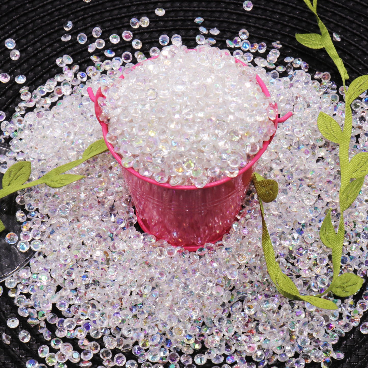 diy craft ideas acrylic diamonds wedding décor plastic gems confetti table scatter aquarium jewels stones iridescent party stones special occasions bridal showers sparkling decorations vase fillers centerpieces dazzle accent floral arrangements point back gemstones allstarco