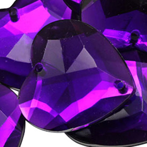 purple amethyst heart valetine's day love flat back sew on sewing beads craft gems plastic rhinestones acrylic gemstones jewels with holes for clothing embellishments costume making cosplay diy garment prop making dress jewels for fabric crystals allstarco