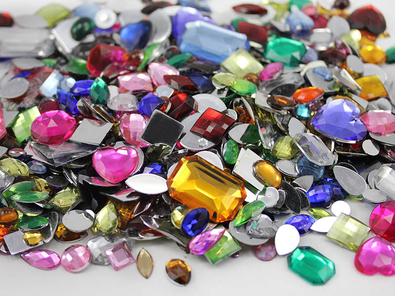 Approvisionnement à vie de Gemmes à dos plat, strass et cabochons de plus de 10 lb