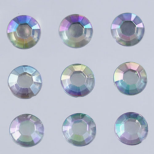 crystal ab iridescent round sticky rhinestones stick on gems self adhesive jewels lead free face stones party cosplay face gemstones rhinestones card making invitations body jewels skin phone craft embellishments with glue sparkle crafting scrapbooking diy peel and stick halloween birthday wedding shinny allstarco plastic sticky back jewels stickon stick-on rave jewels diy flat back