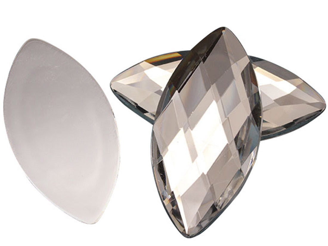 Crystal Clear Extra Large Navette Acrylic Gems (50x25mm 62x30mm