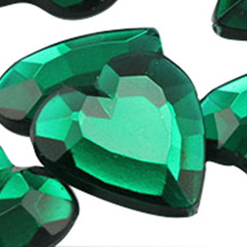 green emerald heart flat back acrylic gems valentine's day love gift girlfriend boyfriend mom dad family plastic rhinestones for craft gemstones body jewels face skin cabochons embellishments cosplay prop making jewelry making party diy crafts costume making scrapbooking high quality allstarco décor stones larp events film making