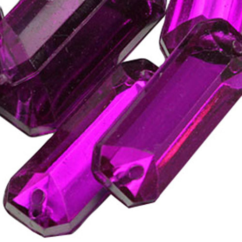 pink fuchsia magenta baguette rectangle rectangular flat back sew on sewing beads craft gems plastic rhinestones acrylic gemstones jewels with holes for clothing embellishments costume making cosplay diy garment prop making dress jewels for fabric crystals allstarco