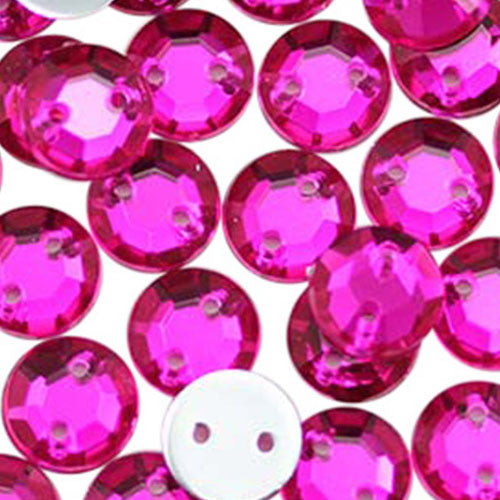 pink fuchsia sew on rhinestones flat back acrylic gems jewels gemstones sewing embellishments garment making diy craft costume making