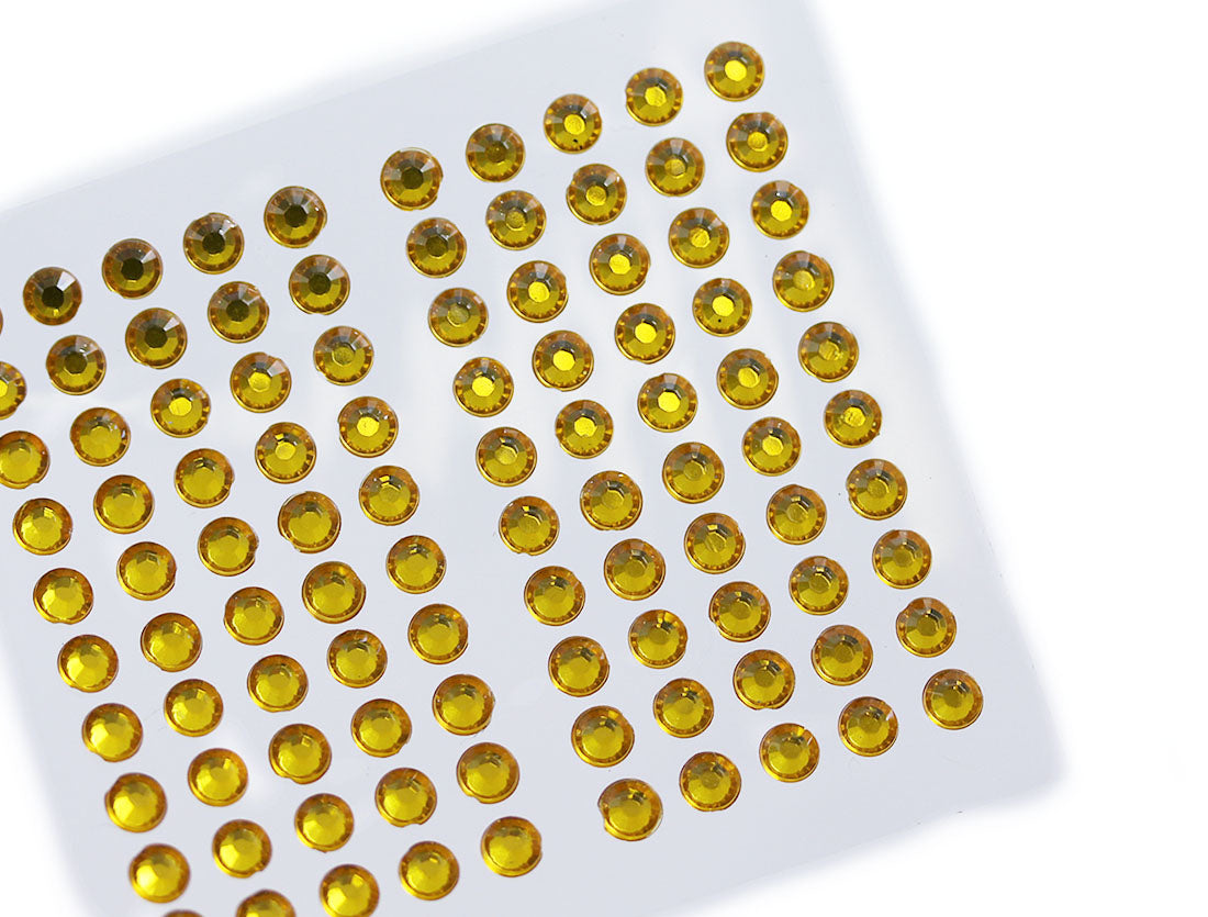 Gold Topaz Stick On Rhinestones