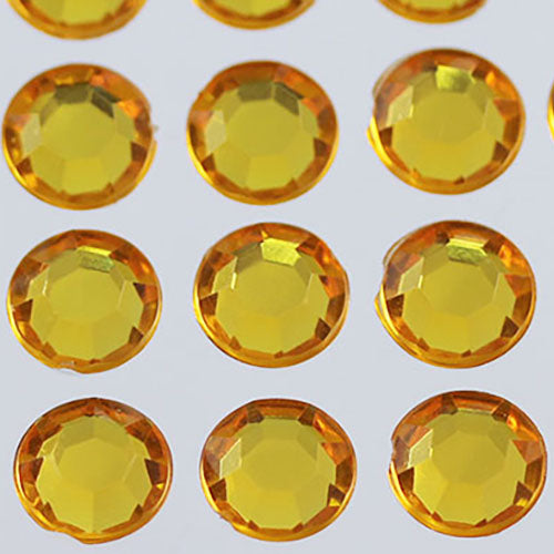 gold topaz round sticky rhinestones stick on gems self adhesive jewels lead free face stones party cosplay face gemstones rhinestones card making invitations body jewels skin phone craft embellishments with glue sparkle crafting scrapbooking diy peel and stick halloween birthday wedding shinny allstarco plastic sticky back jewels stickon stick-on rave jewels diy flat back