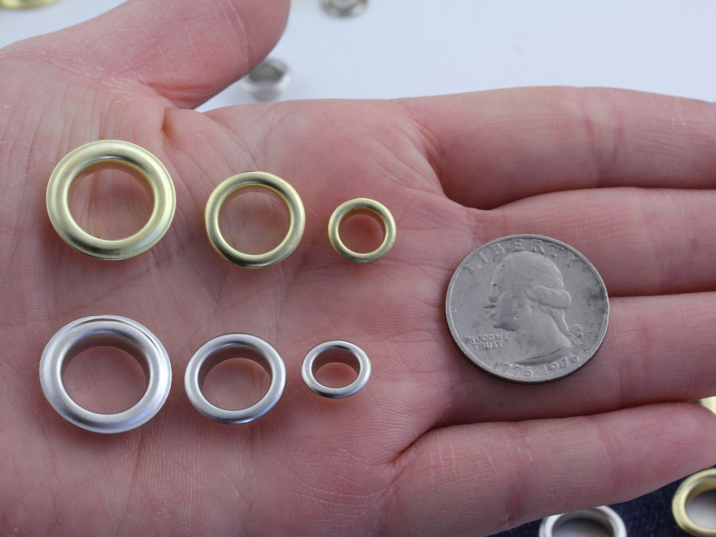 Tülle Starter Setter Kit - Handpresse 3000 Gold & Silber Messing Ösen für DIY Basteln, Leinwand, Leder, Stoff, Banner