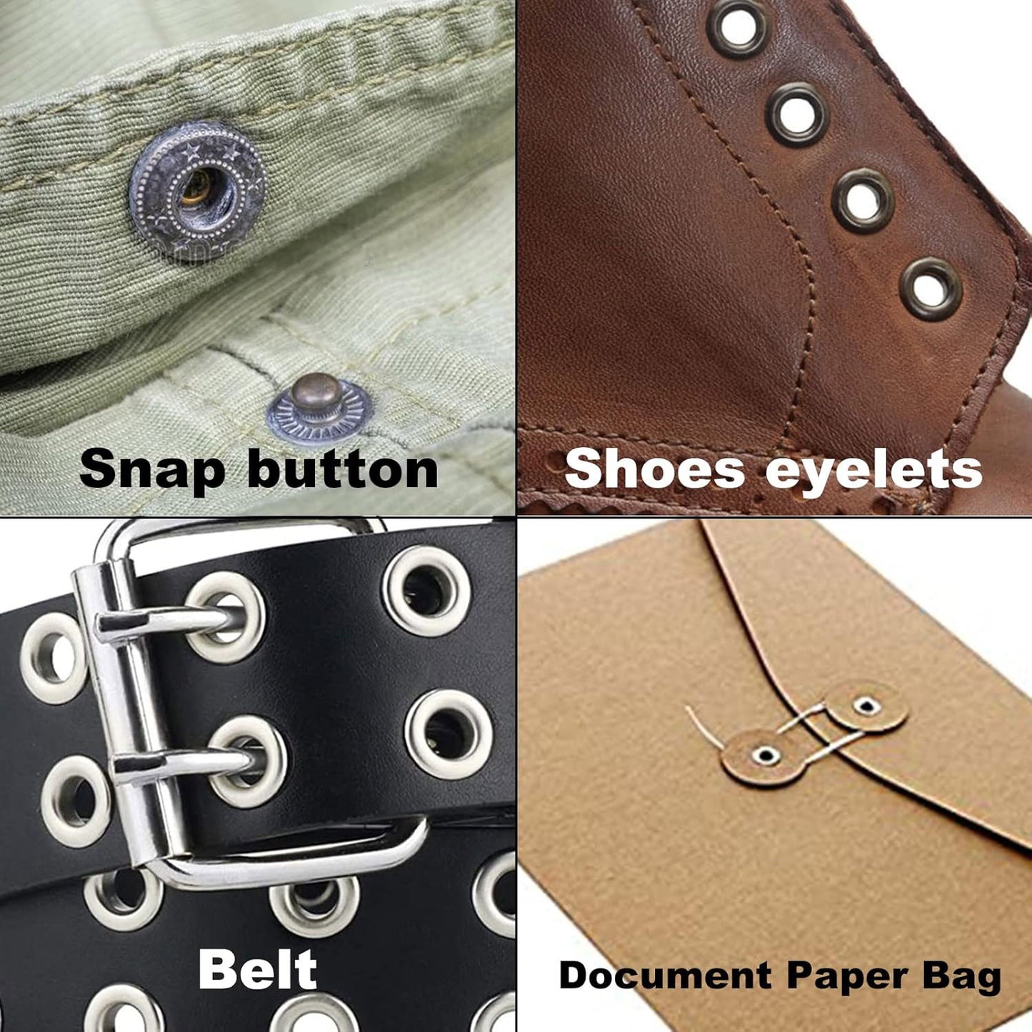 grommet starter setter kit gold and silver eyelets grommets stud setter gift christmas birthday artist creative daughter son girlfriend kit handpress hand press machine tool diy dies crafting garment making design designer gu50 non rusting brass decorative studs embellishments clothing making costume making diy crafts purses leathercraft leather work design allstarco handbags bracelets flipflops jackets denim cotton fabric decor embellish