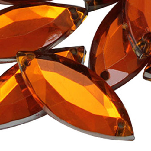orange hyacinth navette marquise horse eye flat back sew on sewing beads craft gems plastic rhinestones acrylic gemstones jewels with holes for clothing embellishments costume making cosplay diy garment prop making dress jewels for fabric crystals allstarco