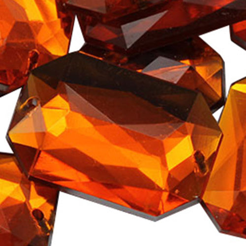 orange hyacinth octagon flat back sew on sewing beads craft gems plastic rhinestones acrylic gemstones jewels with holes for clothing embellishments costume making cosplay diy garment prop making dress jewels for fabric crystals allstarco