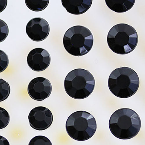 jet black 3 sizes 4mm 6mm 8mm round sticky rhinestones stick on gems self adhesive jewels lead free face stones party cosplay face gemstones rhinestones card making invitations body jewels skin phone craft embellishments with glue sparkle crafting scrapbooking diy peel and stick halloween birthday wedding shinny allstarco plastic sticky back jewels stickon stick-on rave jewels diy flat back