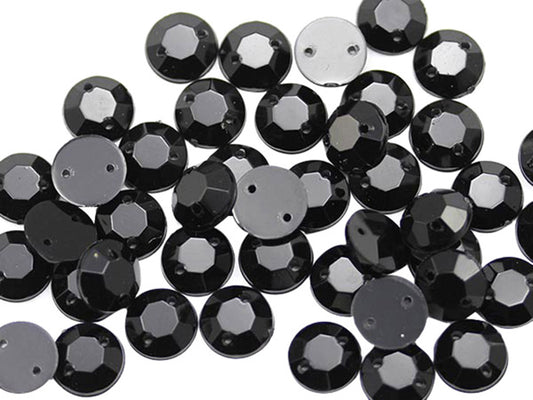 jet black sew on rhinestones flat back acrylic gems jewels gemstones sewing embellishments garment making diy craft costume making