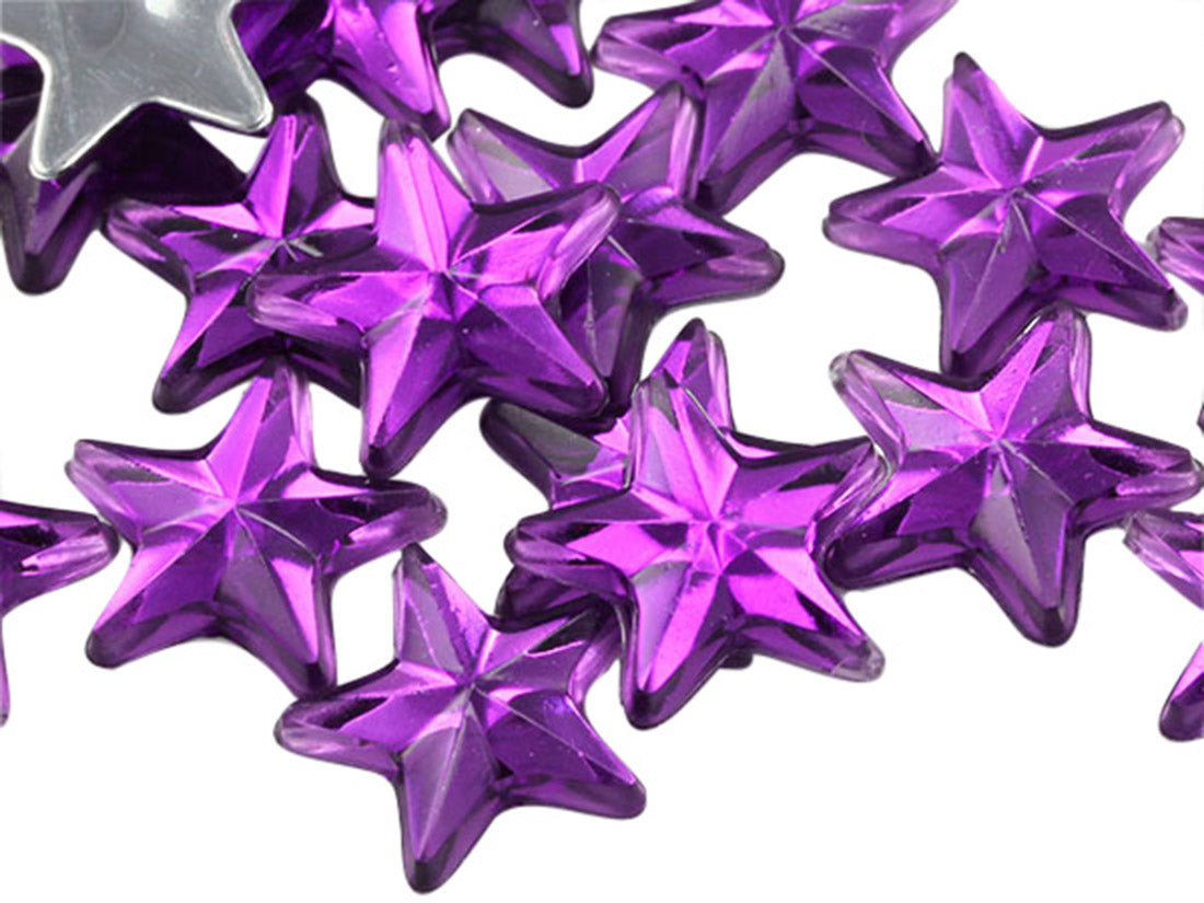 Purple Amethyst Flat Back Star Gems