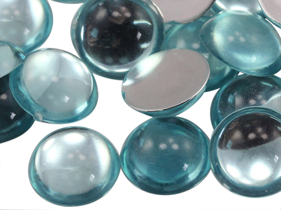 blue aqua light aquamarine round circle cabochon pearls flat back acrylic gems plastic rhinestones for craft gemstones body jewels face skin cabochons embellishments cosplay prop making jewelry making party diy crafts costume making scrapbooking high quality allstarco décor stones larp events film making card making crafting school kids fun creative