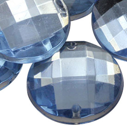 blue light sapphire sew on round flat back acrylic gems jewels gemstones sewing embellishments garment making diy craft costume making