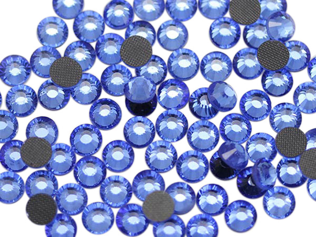 blue light sapphire hotfix rhinestones heat set glass gems iron on nail art jewels garment embellishments hot glue décor gems hot fix stones for diy crafts clothing design allstarco