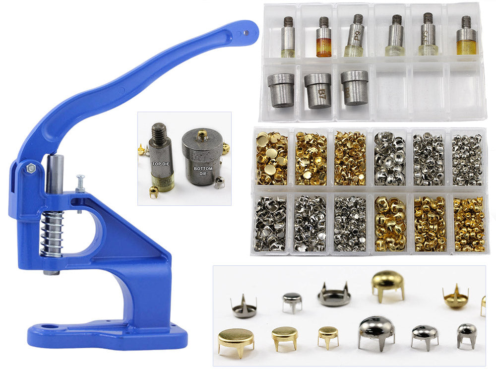 Kit de inicio: fijador de pernos más 1200 pernos de oro, plata, perlas y puntos.