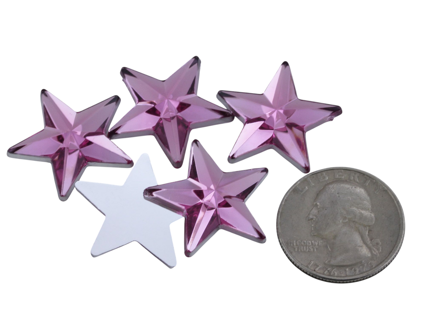 Gemmes forme d'étoile à dos plat rose rose