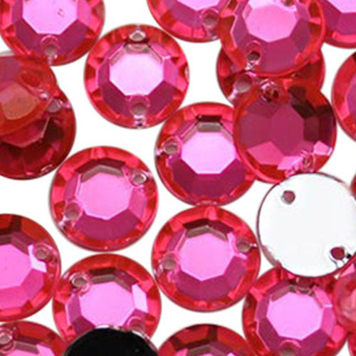 hot pink sew on rhinestones flat back acrylic gems jewels gemstones sewing embellishments garment making diy craft costume making