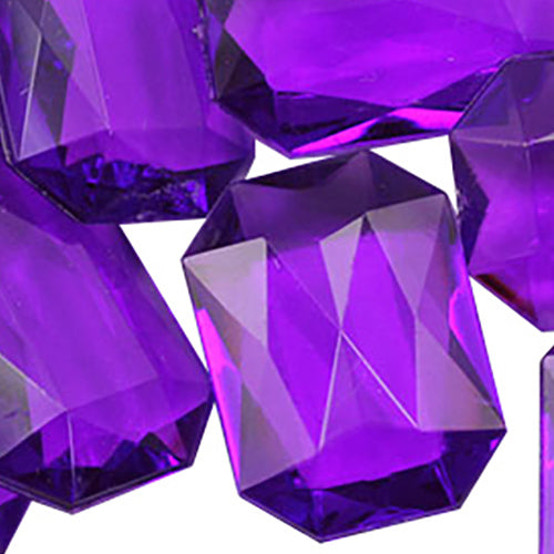 purple amethyst octagon acrylic pointed back point back gems treasure jewels plastic gemstones for games parties pirate bounty hunt stones for treasure chests party favors center pieces table scatters theatrical swashbuckler jewels props larp easter egg hunt allstarco