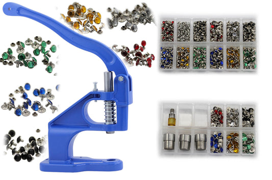 Starter Kit - Stud Setter Plus 1050 Strassnieten in 3 Größen und 6 verschiedenen Farben