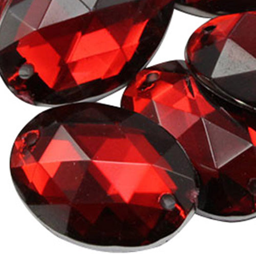 red ruby oval flat back sew on sewing beads craft gems plastic rhinestones acrylic gemstones jewels with holes for clothing embellishments costume making cosplay diy garment prop making dress jewels for fabric crystals allstarco