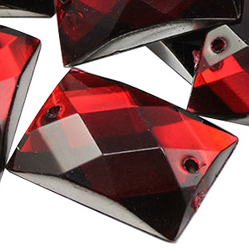 red ruby rectangle rectangular flat back sew on sewing beads craft gems plastic rhinestones acrylic gemstones jewels with holes for clothing embellishments costume making cosplay diy garment prop making dress jewels for fabric crystals allstarco
