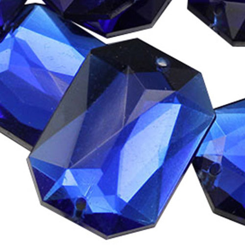 blue sapphire octagon flat back sew on sewing beads craft gems plastic rhinestones acrylic gemstones jewels with holes for clothing embellishments costume making cosplay diy garment prop making dress jewels for fabric crystals allstarco