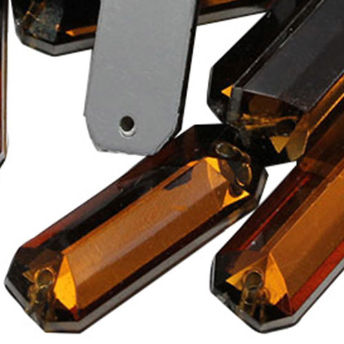 brown smokey topaz baguette rectangle rectangular flat back sew on sewing beads craft gems plastic rhinestones acrylic gemstones jewels with holes for clothing embellishments costume making cosplay diy garment prop making dress jewels for fabric crystals allstarco