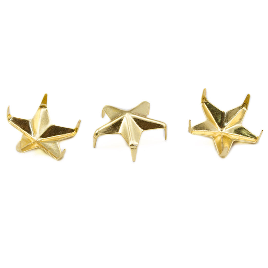 gold star studs nailheads prongs with legs non rusting brass decorative studs embellishments clothing making costume making diy crafts purses leathercraft leather work design allstarco handbags bracelets flipflops jackets denim cotton fabric decor embellish