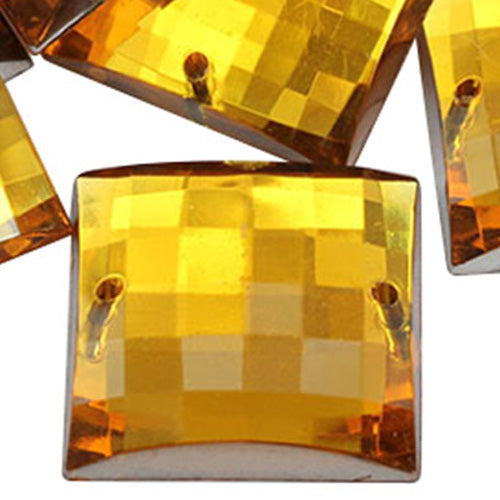 gold topaz square flat back sew on sewing beads craft gems plastic rhinestones acrylic gemstones jewels with holes for clothing embellishments costume making cosplay diy garment prop making dress jewels for fabric crystals allstarco
