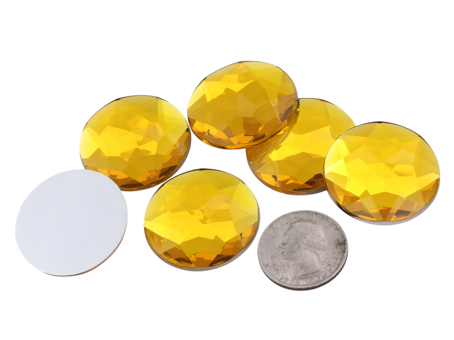 Gold Topas Extra große flache Rückseite Runde Edelsteine