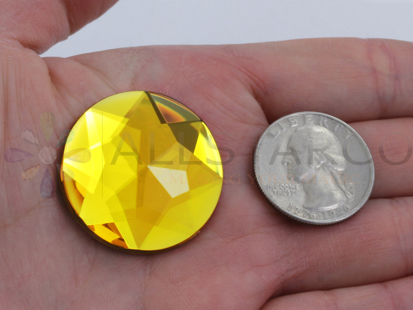 Gold Topaz Extra Large Flat Back Round Gems