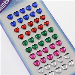 8mm Stick On Heart Gems For Face, Body and More! - 50 Pieces