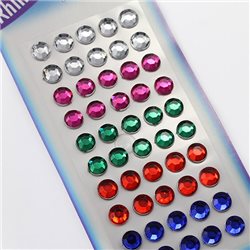 8mm Stick On Rhinestone Gems For Face, Body and More! - 50 Pieces