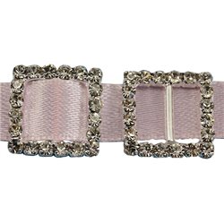 16mm Square Crystal Rhinestone Ribbon Buckles For Card Making and DIY Wedding Invitations - 10 Pieces