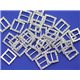 16mm Square Crystal Rhinestone Ribbon Buckles For Card Making and DIY Wedding Invitations - 10 Pieces
