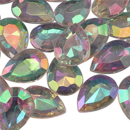 Teardrop Decorating Gems AB Coating 18x13mm 100 Pcs