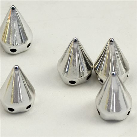 25x15mm Large Silver Sew On Plastic Spikes - 20 Pieces
