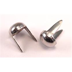 HEAVY DUTY SILVER LEATHER STUDS STYLE 30DOME 2 PRONGS 6MM 150 Pcs