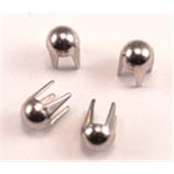 HEAVY DUTY SILVER LEATHER STUDS STYLE 20DOME LONG LEG 5MM 150 Pcs