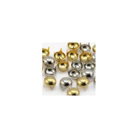 Allstarco Pearl Studs 4 Prongs 6mm 125 Pcs Silver