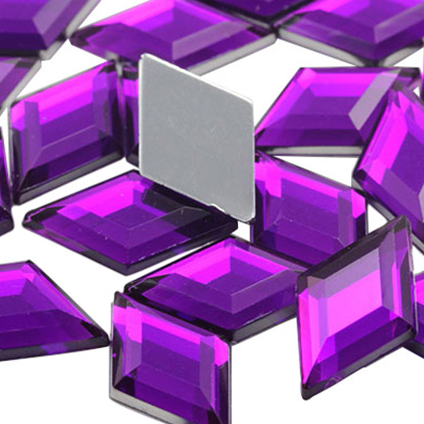 18x11mm Purple Amethyst H105 Flat Back Diamond Acrylic Gems -35 Pieces