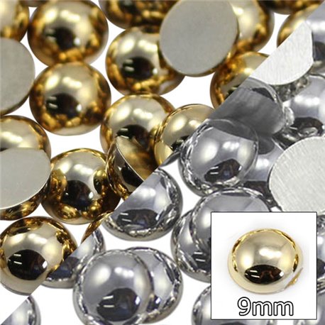 8mm Flatback Metallic Gold Pearls 100 USA 🇺🇸SELLER