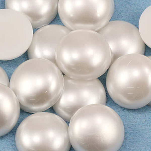 Ea Jewelry Repair 12.5-13mm White Pearl Cabochon High Dome Flat Back 50ss 10 